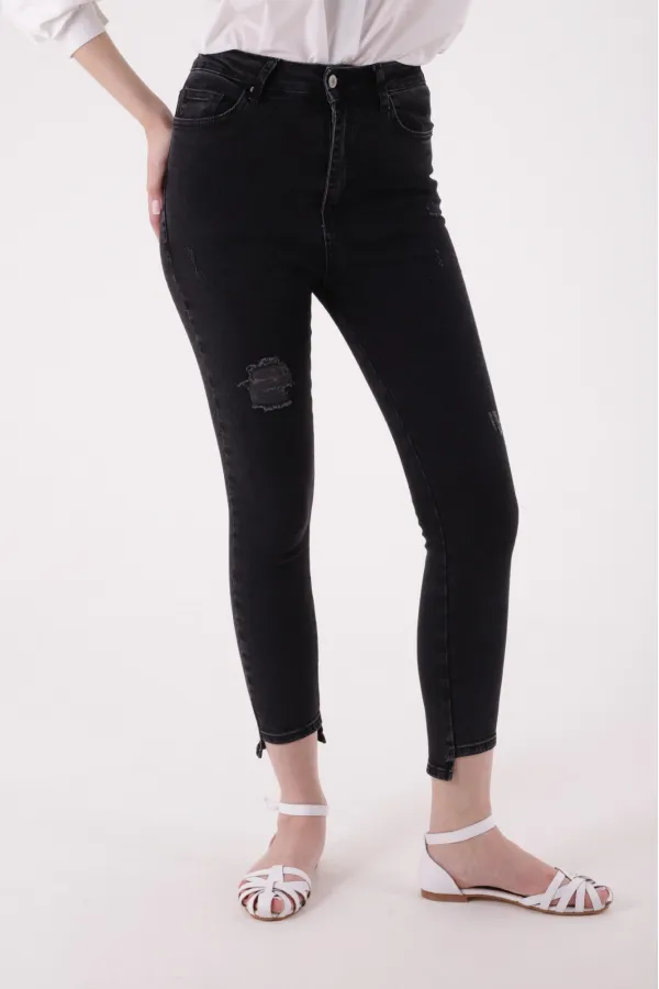 Asimetrik Paça Kot Pantolon 713-23-(28-33)
