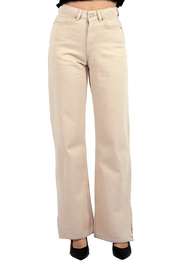 Paçası Yırtmaçlı Mom Fit Kot Pantolon  1732-66-(26-31)