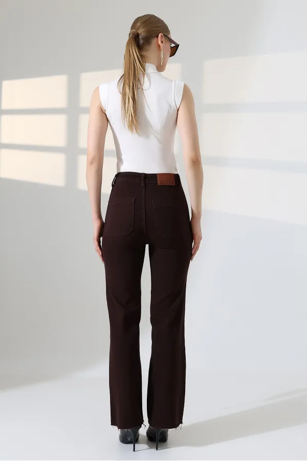 Dekoratif Cep Detaylı Palazzo Kot Pantolon  1710-78-(30-36)