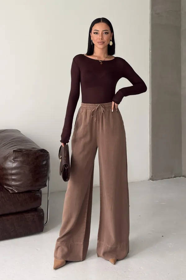 Elastic Waist Linen Pants HS700-72-(S-XL) Soil