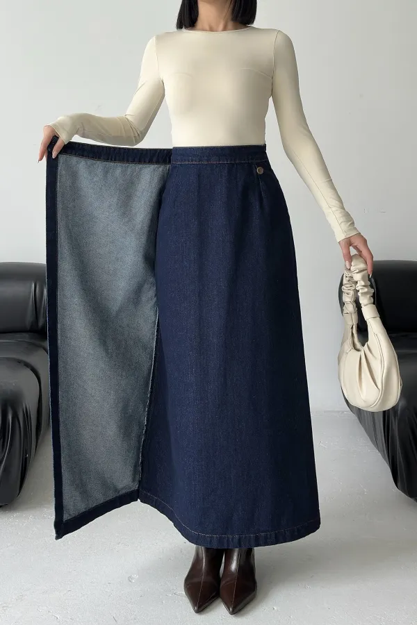 Kapaklı Uzun Boy Kot Etek  1941-17-(36-44)