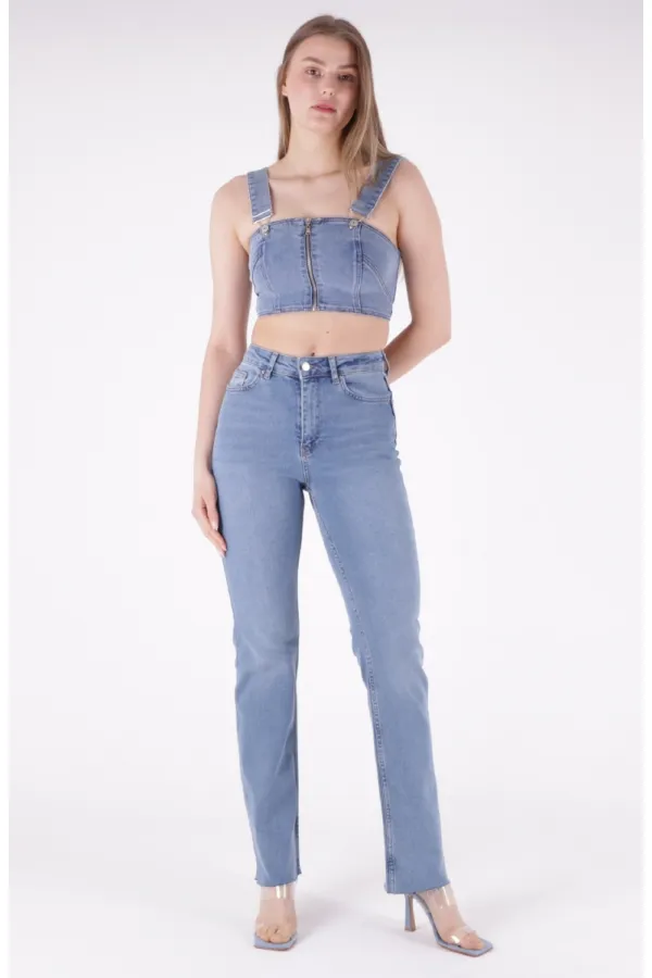 Dikişsiz Paça Bol Paça Relax Kot Pantolon 1726-15-(26-31) Dikişsiz Paça Bol Paça Relax Kot Pantolon 1726-15-(26-31)