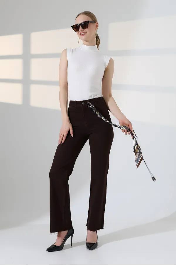 Dekoratif Cep Detaylı Palazzo Kot Pantolon  1710-78-(30-36)