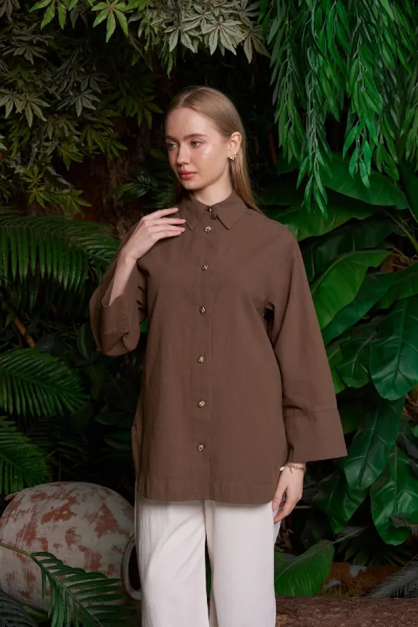 Oversize Keten Gömlek  HS601-78-(S-XL)