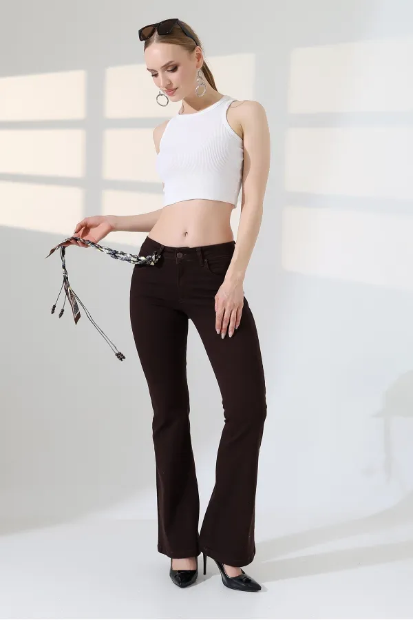 Push Up İspanyol Kot Pantolon  7108-78-(27-32)