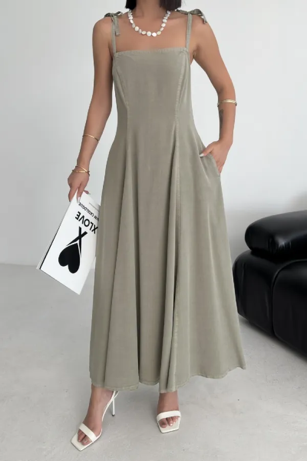 Bağcık Detaylı Volanlı Elbise 3052-74-(S-XL) Bağcık Detaylı Volanlı Elbise 3052-74-(S-XL)