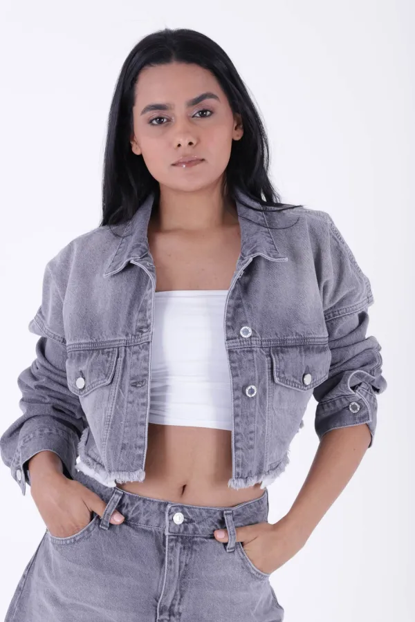 Veste en jean avec doublure 6016-29-(XS-L) Veste en jean avec doublure 6016-29-(XS-L)