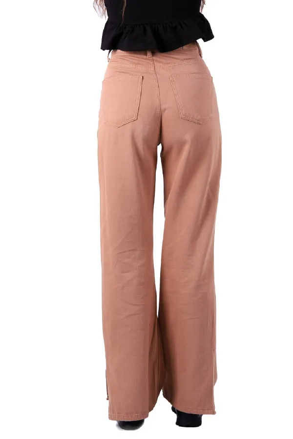 Paçası Yırtmaçlı Mom Fit Kot Pantolon  1732-70-(26-31)