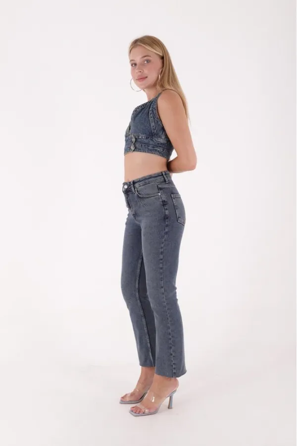 İspanyol Mom Fit Kot Pantolon  1706-62-(27-32)