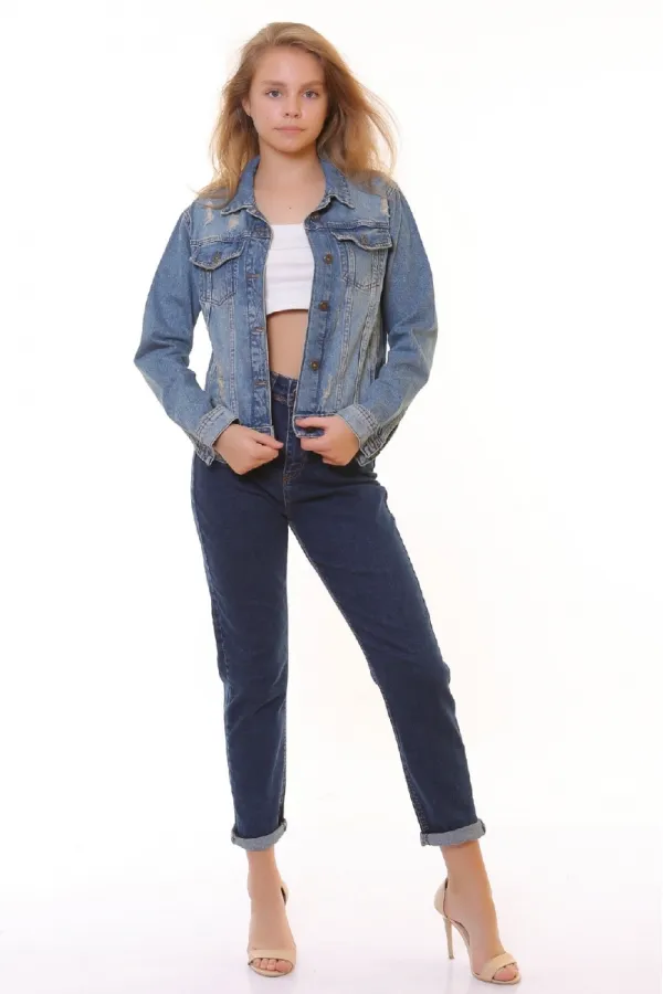 Kısa Kot Ceket 641-02-(S-XL-6) Kısa Kot Ceket 641-02-(S-XL-6)