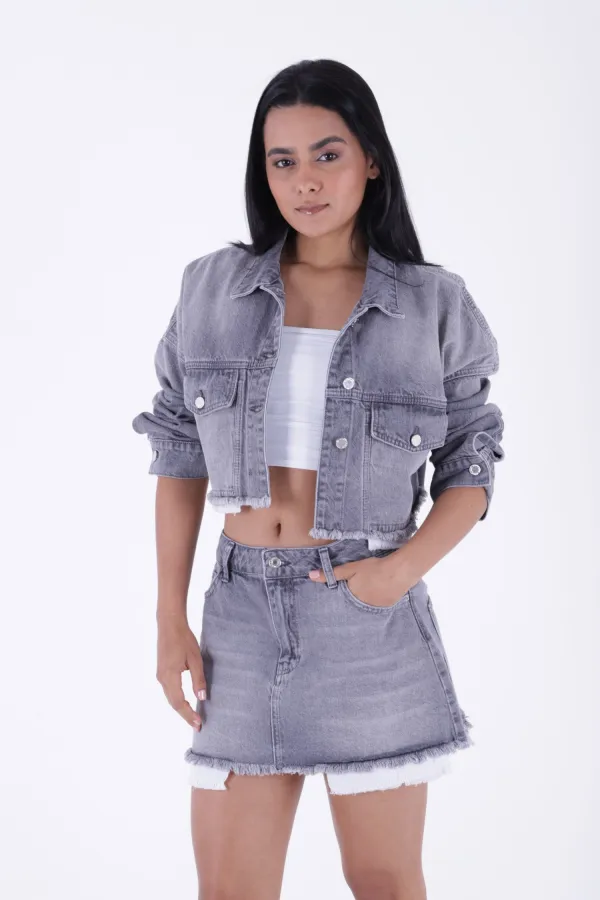 Veste en jean avec doublure 6016-29-(XS-L) Veste en jean avec doublure 6016-29-(XS-L)