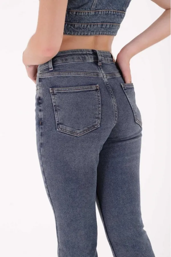 İspanyol Mom Fit Kot Pantolon  1706-62-(27-32)