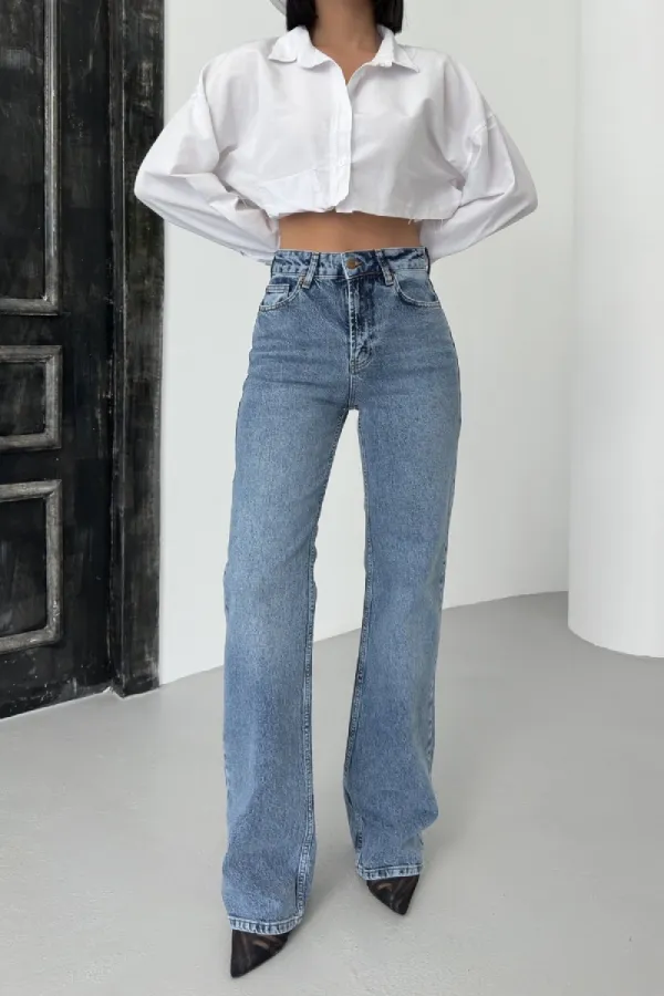 Yüksel Bel Straight Kot Pantolon 7033-06-(28-33)