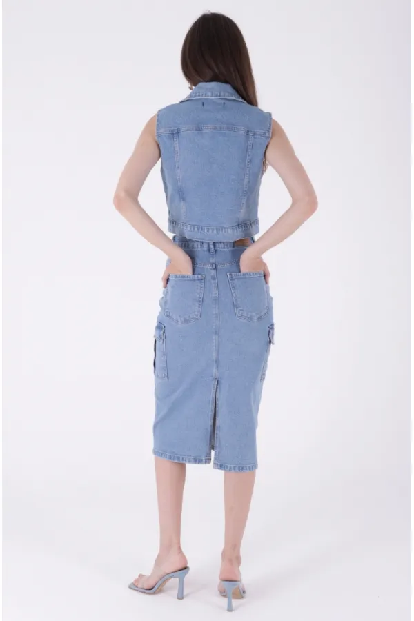 Kargo Cepli Kot Etek 1023-15-(XS-XL-5) Kargo Cepli Kot Etek 1023-15-(XS-XL-5)