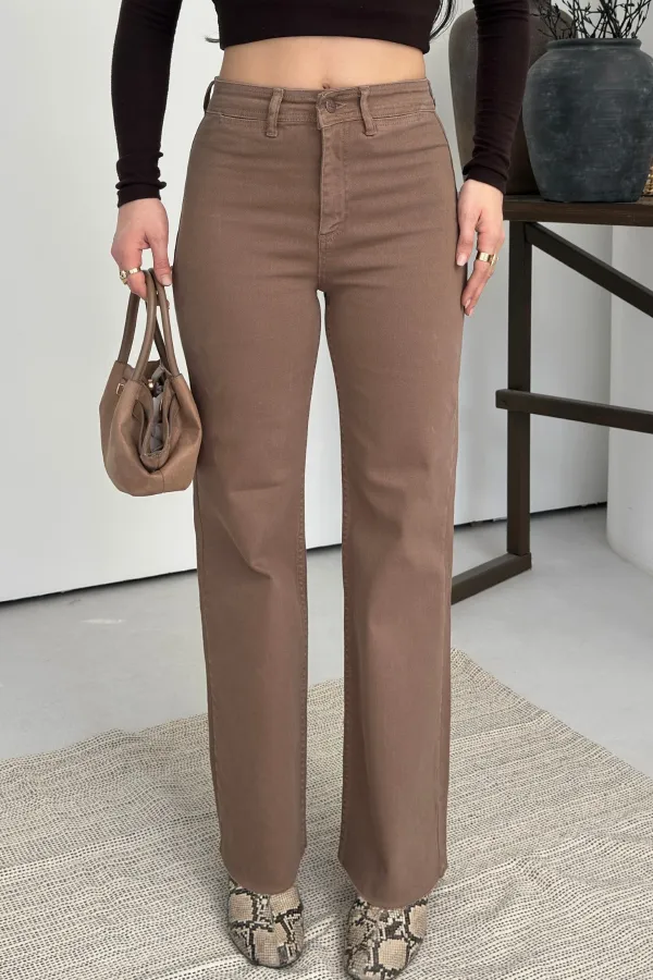 Dekoratif Cep Detaylı Palazzo Kot Pantolon  1710-72-(27-32)