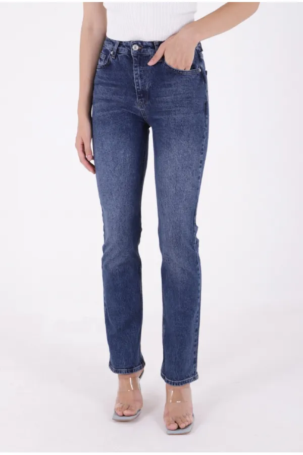 Yüksel Bel Straight Kot Pantolon 7033-01-(26-31)