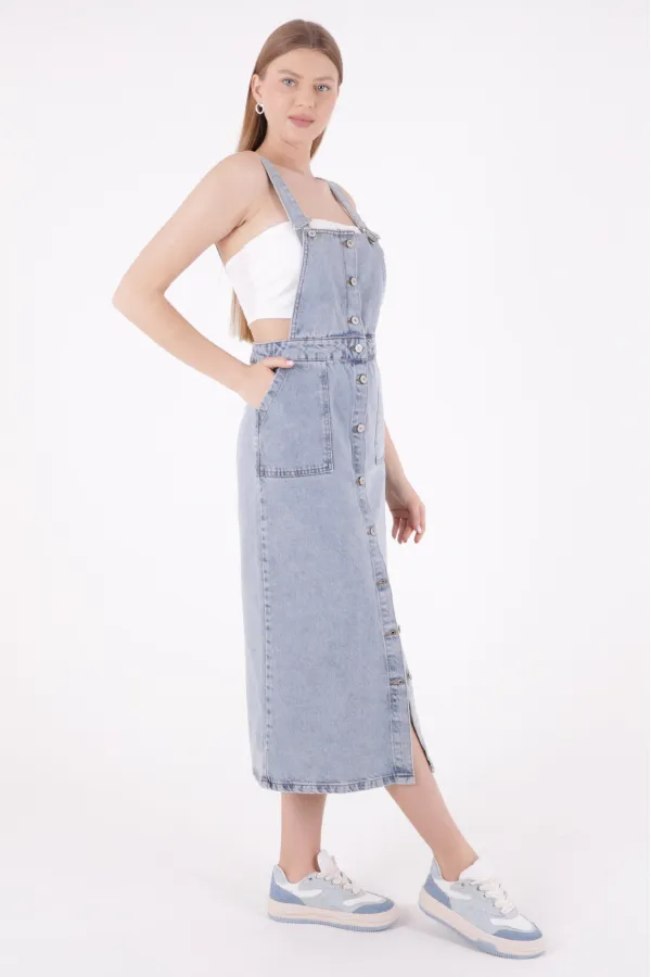 Uzun Etekli Salopet Elbise 310-08-(S-XL-6) Uzun Etekli Salopet Elbise 310-08-(S-XL-6)