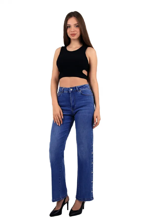 Yanı Çıtçıt Detaylı Pantolon  992-15-(27-32)