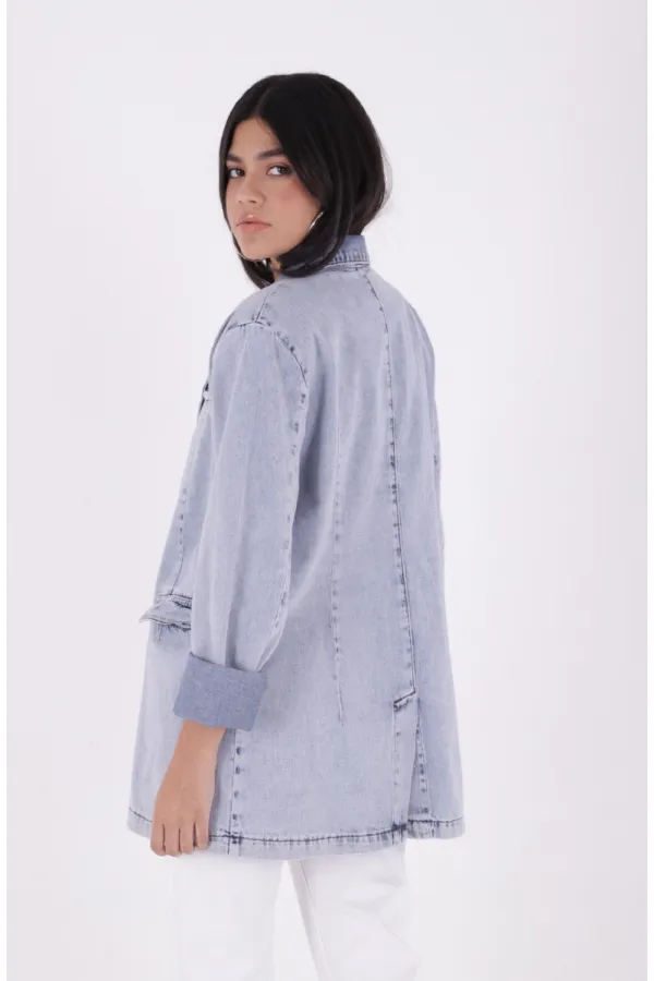 Düğmeli Klasik Blazer Ceket 6066-08-(S+L+4) Düğmeli Klasik Blazer Ceket 6066-08-(S+L+4)
