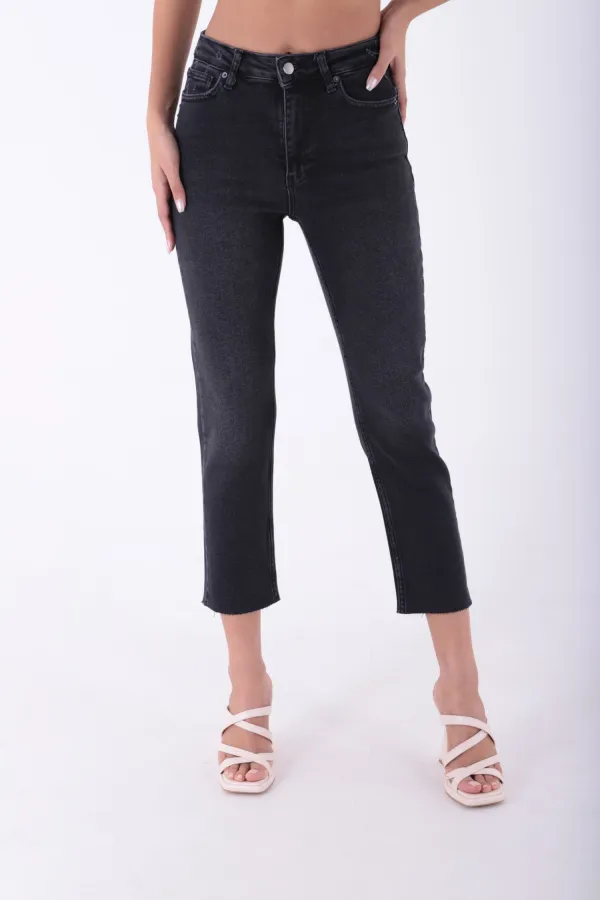 Dikişsiz Paça Mom Fit Kot Pantolon  764-03-(30-36)