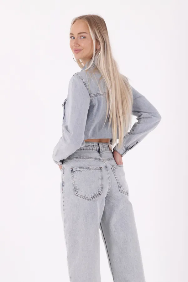Boru Paça Relax Kot Pantolon 931-42-(27-32)