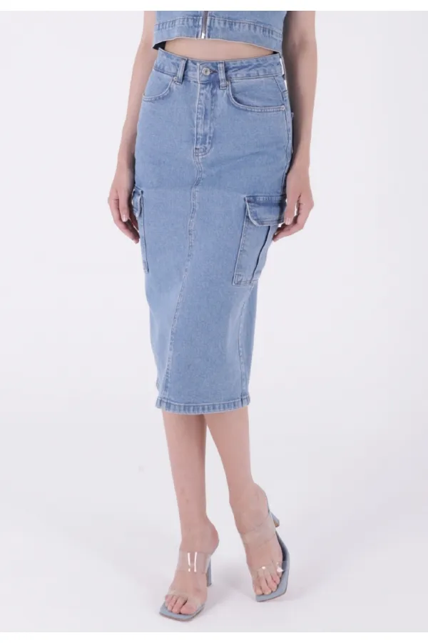 Kargo Cepli Kot Etek 1023-15-(S-XL-6) Kargo Cepli Kot Etek 1023-15-(S-XL-6)