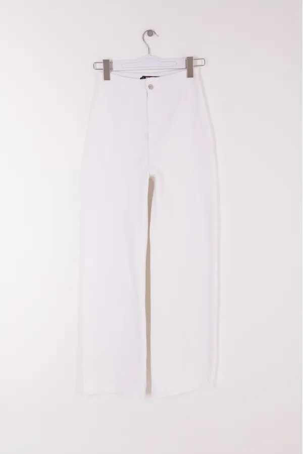 Cepsiz Pensli Bol Paça Kot Pantolon  1730-50-(26-30-8)