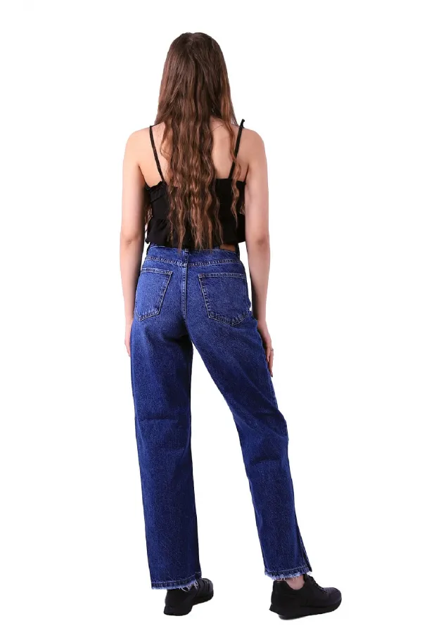 Paçası Yırtmaçlı Boru Paça Relax Kot Pantolon 931-01-(27-32) Paçası Yırtmaçlı Boru Paça Relax Kot Pantolon 931-01-(27-32)