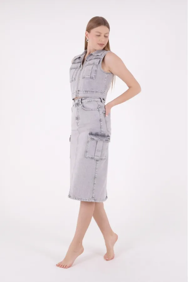 Kargo Cepli Kot Etek 1023-32-(S-L-6) Kargo Cepli Kot Etek 1023-32-(S-L-6)