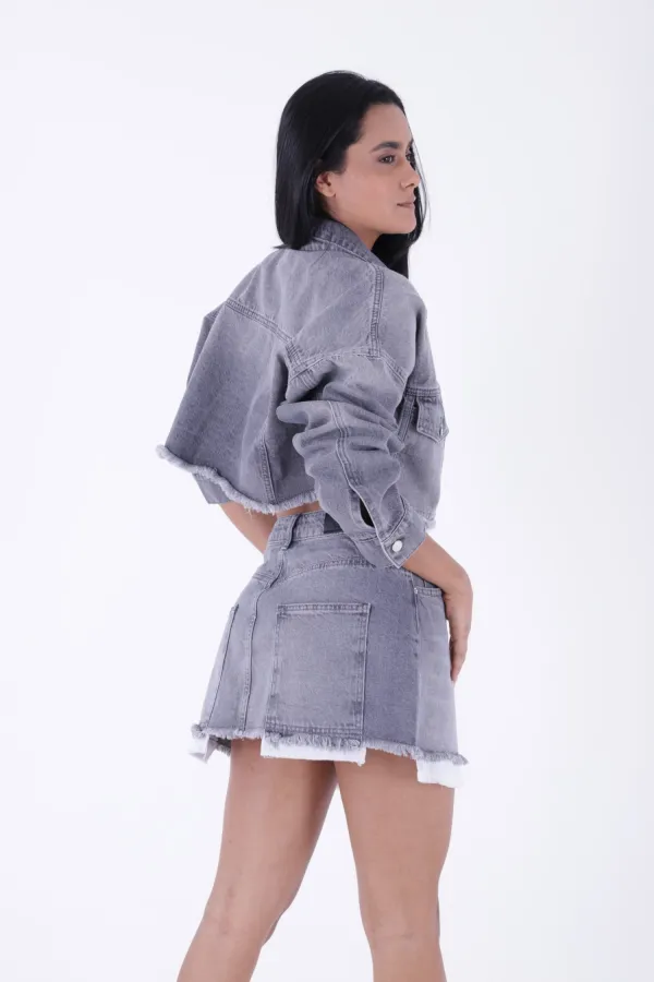 Veste en jean avec doublure 6016-29-(XS-L) Veste en jean avec doublure 6016-29-(XS-L)