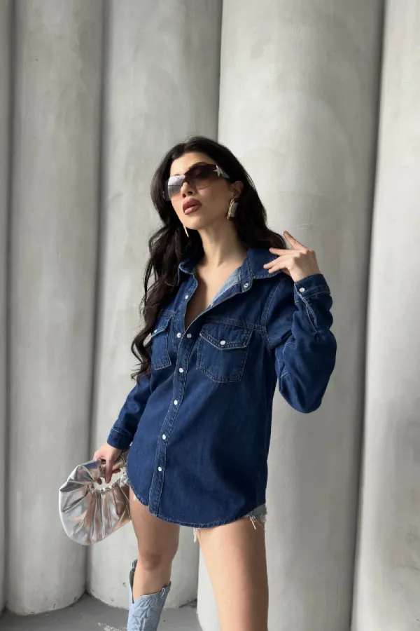 Snap Button Denim Shirt 6013-26-(S-XL-6)