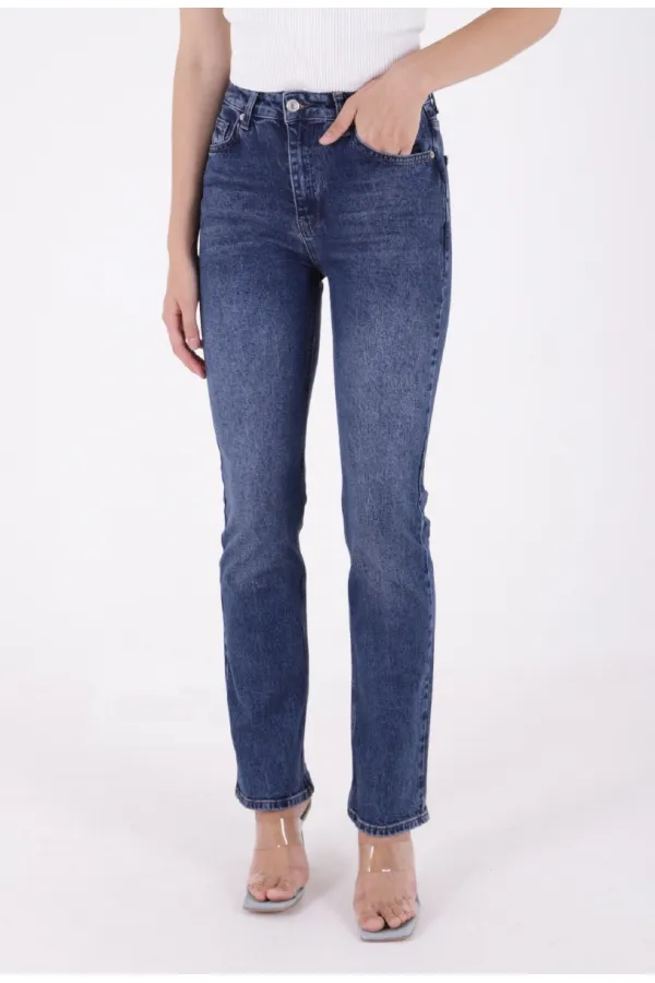 Yüksel Bel Straight Kot Pantolon 7033-01-(28-33)