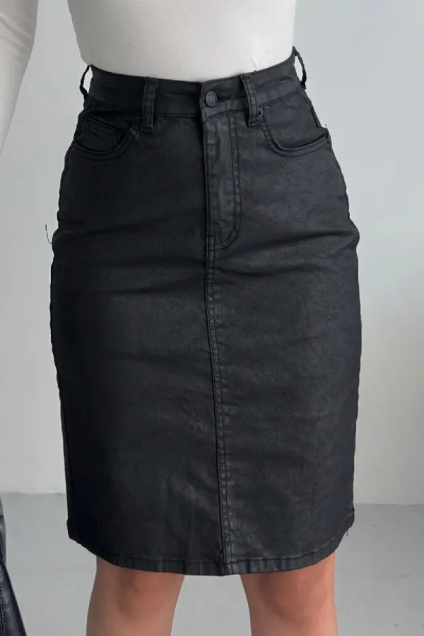 Mid Length Denim Short 1074-07-(36-42-6) Black