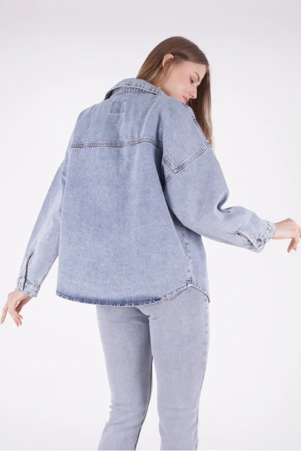 Oversize Kot Gömlek 664-08-(S+XL+4) Oversize Kot Gömlek 664-08-(S+XL+4)