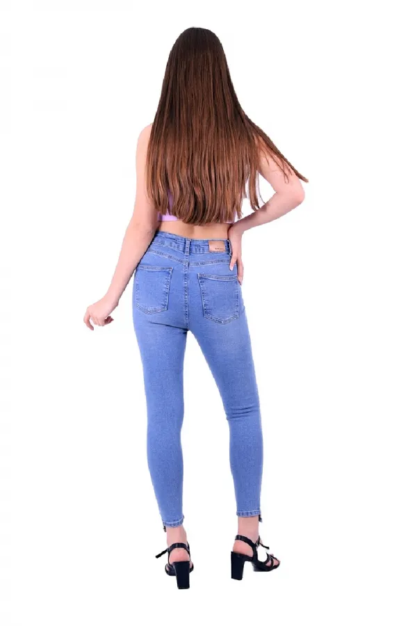 Asimetrik Paçalı Kot Pantolon  935-15-(28-33)