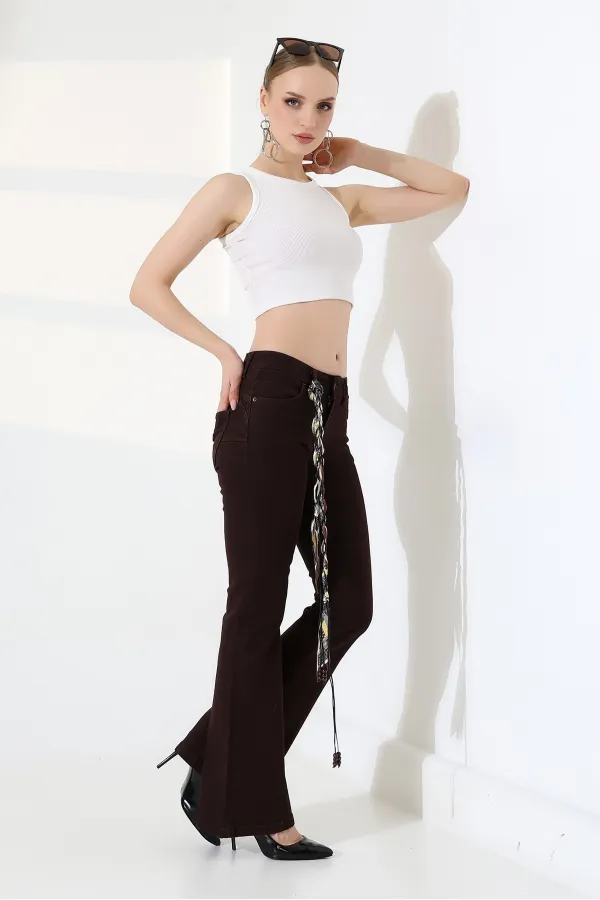 Push Up İspanyol Kot Pantolon  7108-78-(27-32)