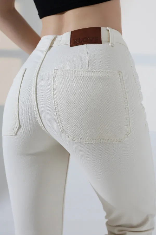 Serpme Taşlı  Relax Kot Pantolon  7193-80-(28-33)