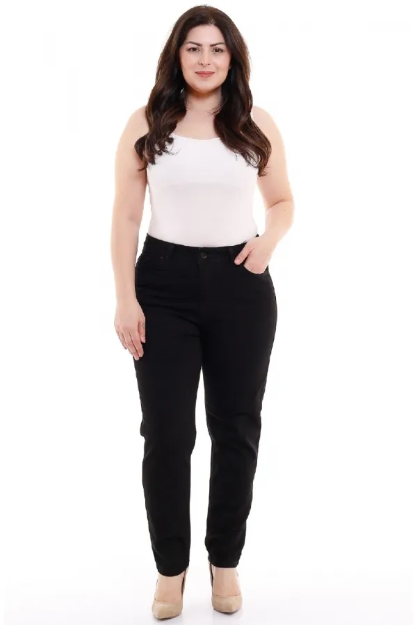 High Waisted Comfort Slim Ankle Length Jean  896-07-(30-36) Black