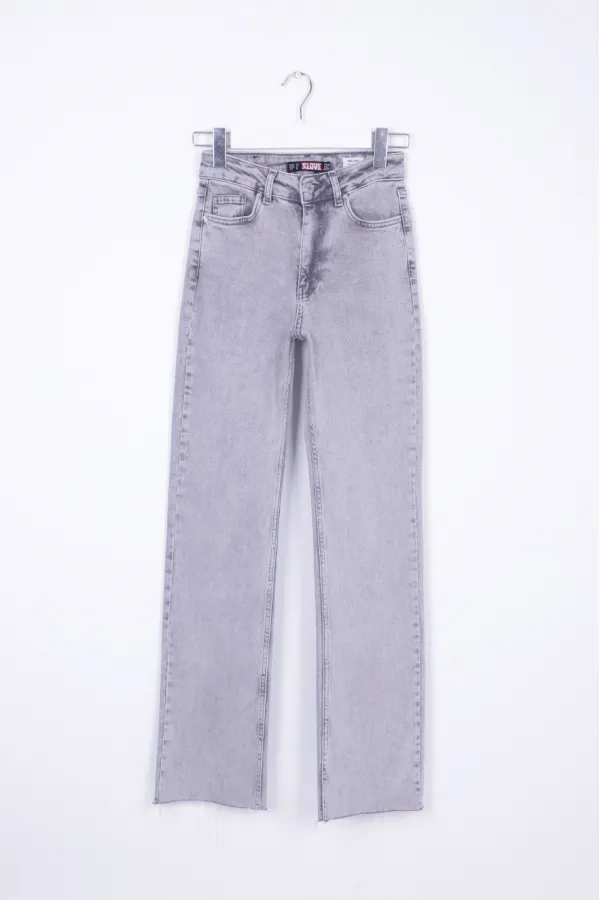 Dikişsiz Paça Bol Paça Relax Kot Pantolon  1726-32-(26-31)