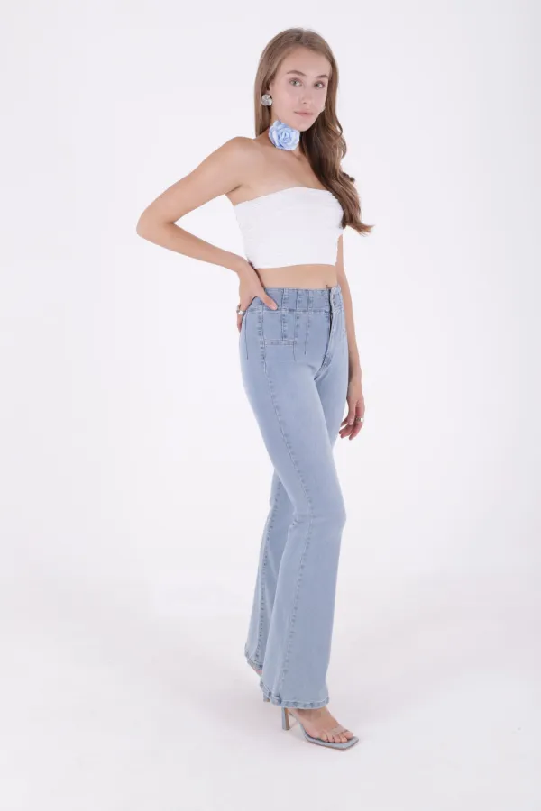 Pensli İspanyol Kot Pantolon 7021-15-(27-32)