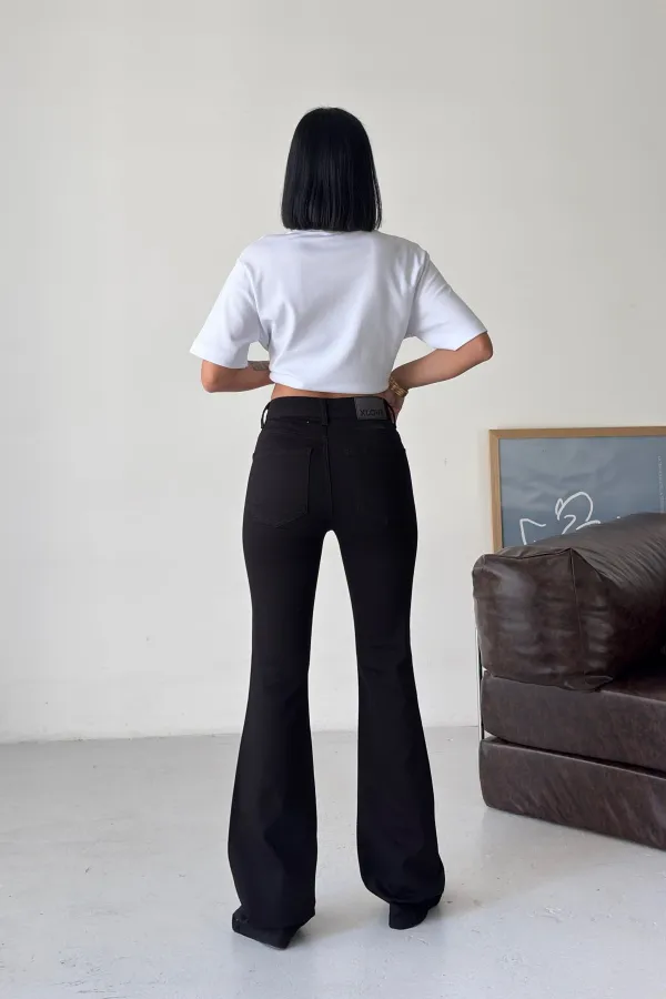 Taşlı İspanyol Kot Pantolon  7217-57-(27-32)