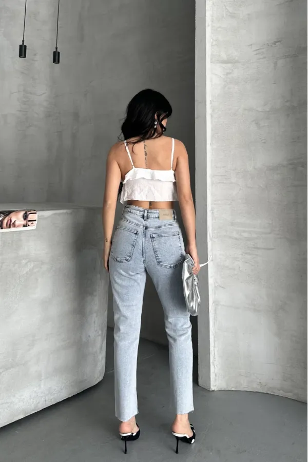 Patchwork Front Slit Trousers 1743-08-(26-28)