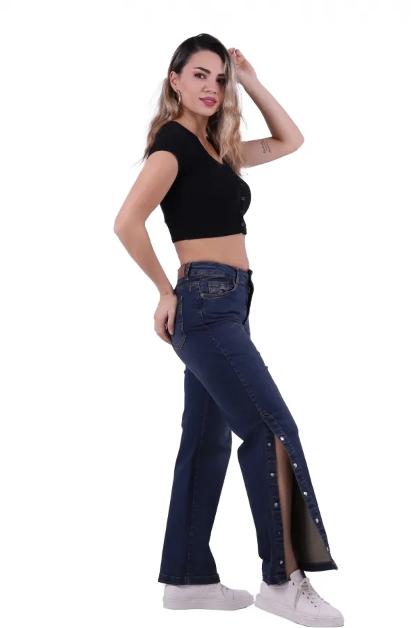 Yanı Çıtçıt Detaylı Pantolon 992-02-(27-32) Yanı Çıtçıt Detaylı Pantolon 992-02-(27-32)