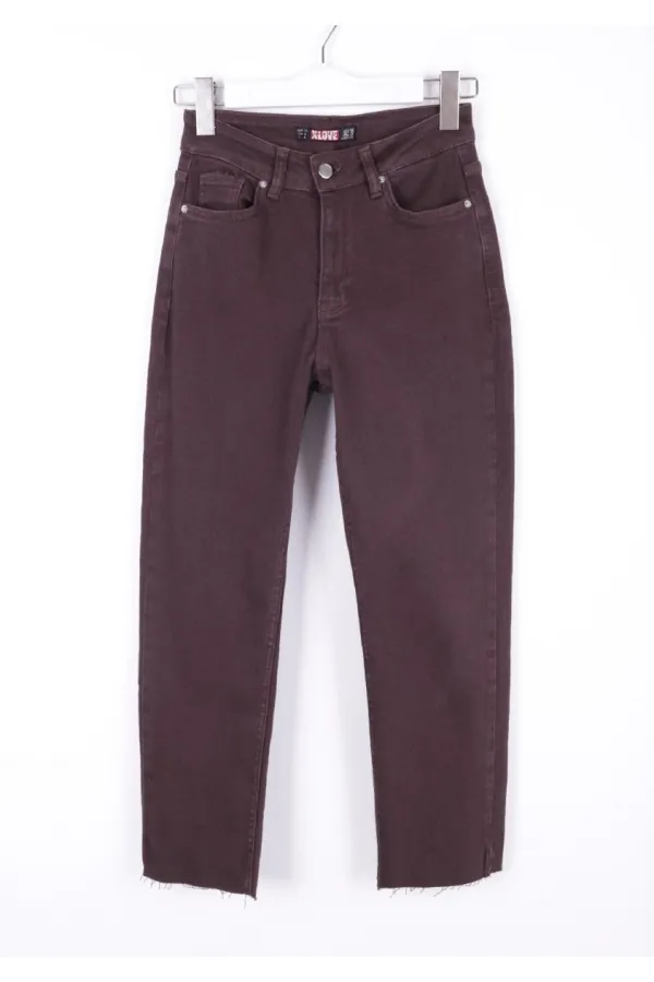 Dikişsiz Paça Mom Fit Kot Pantolon  764-78-(32-34-3)