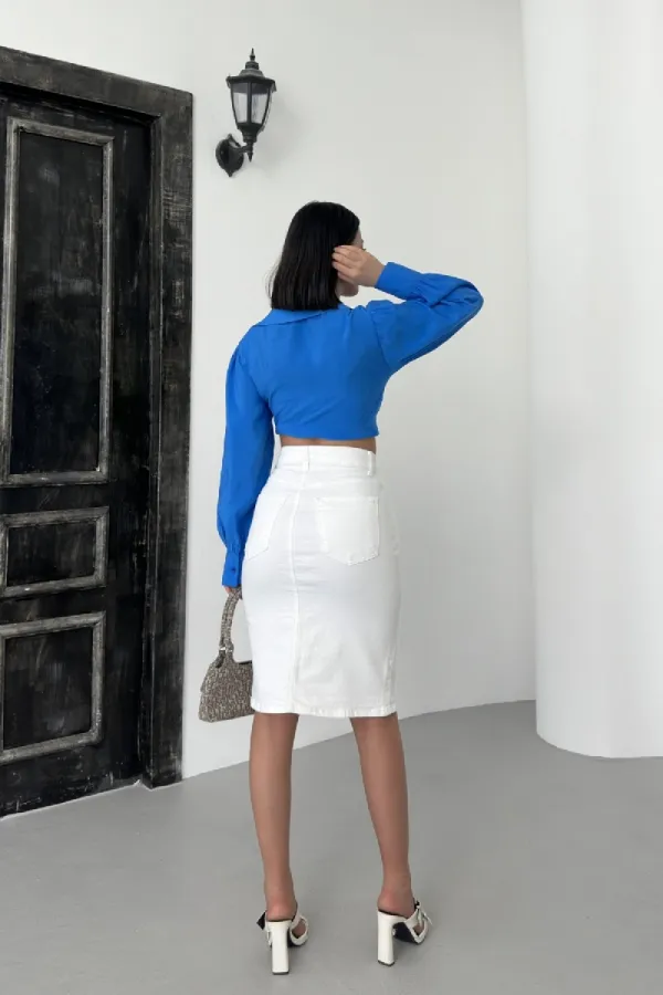 Medium Length Denim Skirt 1039-50-(36-42-6)