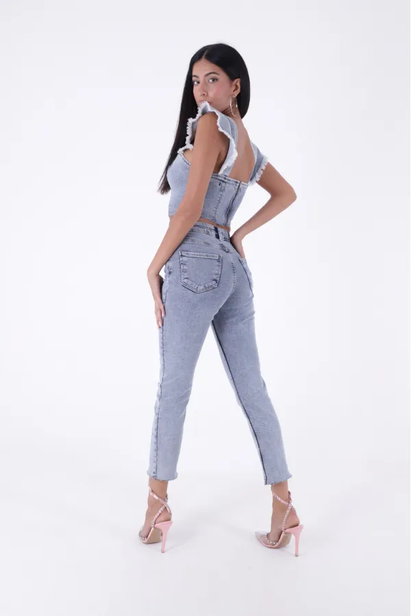 Droplu Mom Fit Pantolon  1724-08-(28-33)
