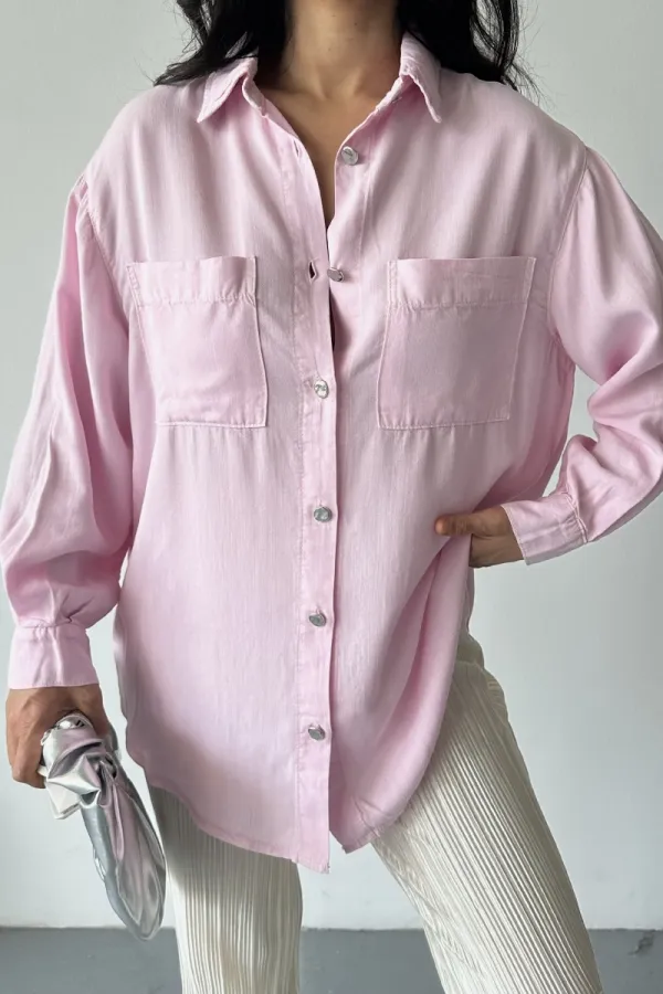 Cepli Oversize Keten Gömlek HS609-84-(S-XL) Cepli Oversize Keten Gömlek HS609-84-(S-XL)