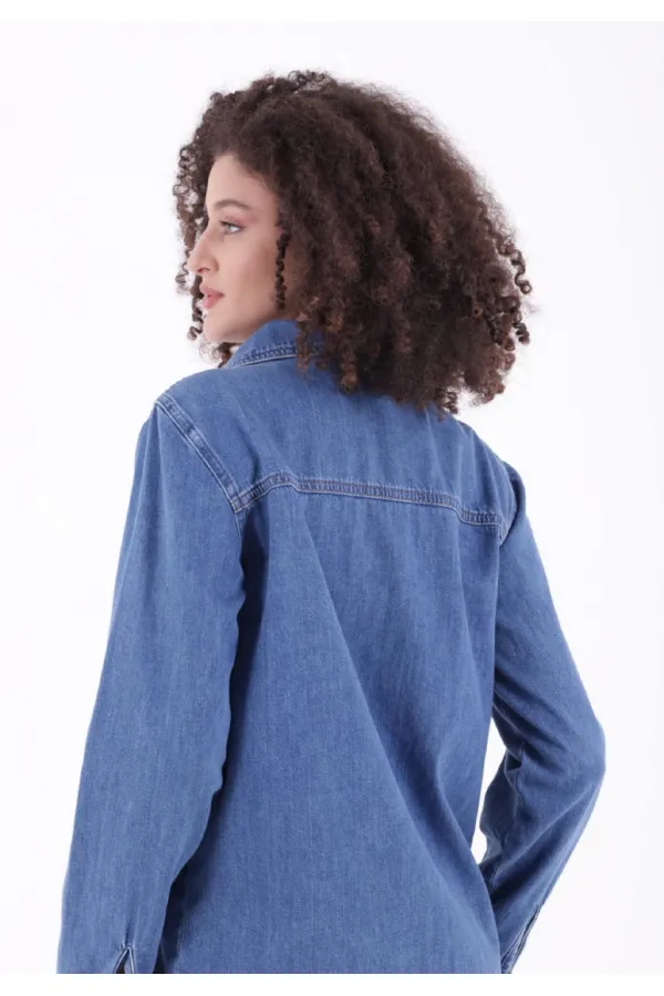 Chemise en jean à boutons-pression 6013-27-(S-XL-6) Chemise en jean à boutons-pression 6013-27-(S-XL-6)