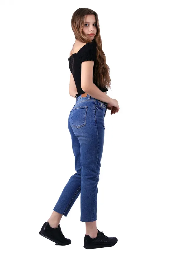 5 Düğmeli Mom Fit Kot Pantolon  745-62-(28-33)