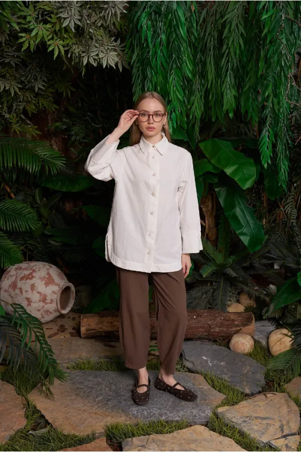 Oversize Keten Gömlek  HS601-51-(S-XL)